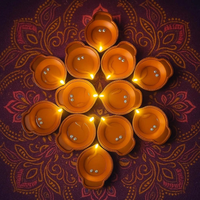 Premium LED Diya Set – Brighten Your Home This Deepavali