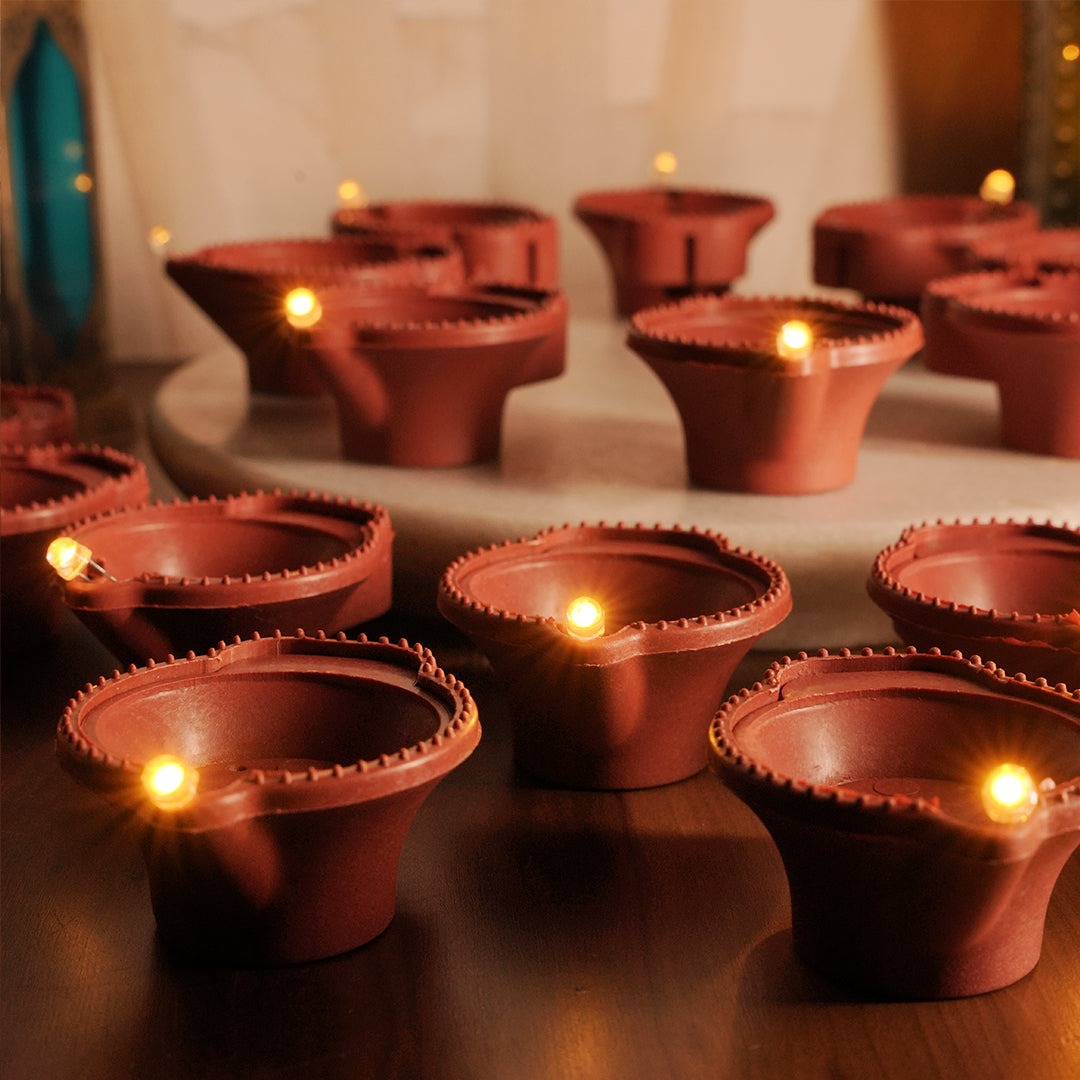Premium LED Diya Set – Brighten Your Home This Deepavali